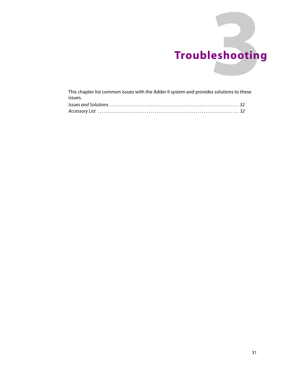 Troubleshooting, 3 troubleshooting | Grass Valley Adder II User Manual | Page 35 / 41