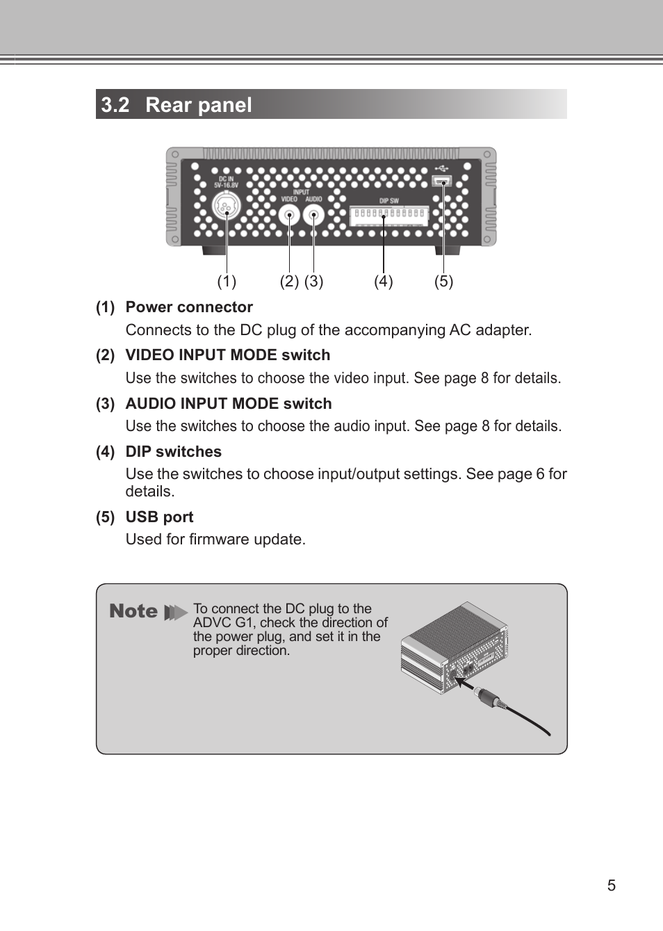 2 rear panel | Grass Valley ADVC G1 User Manual | Page 17 / 32