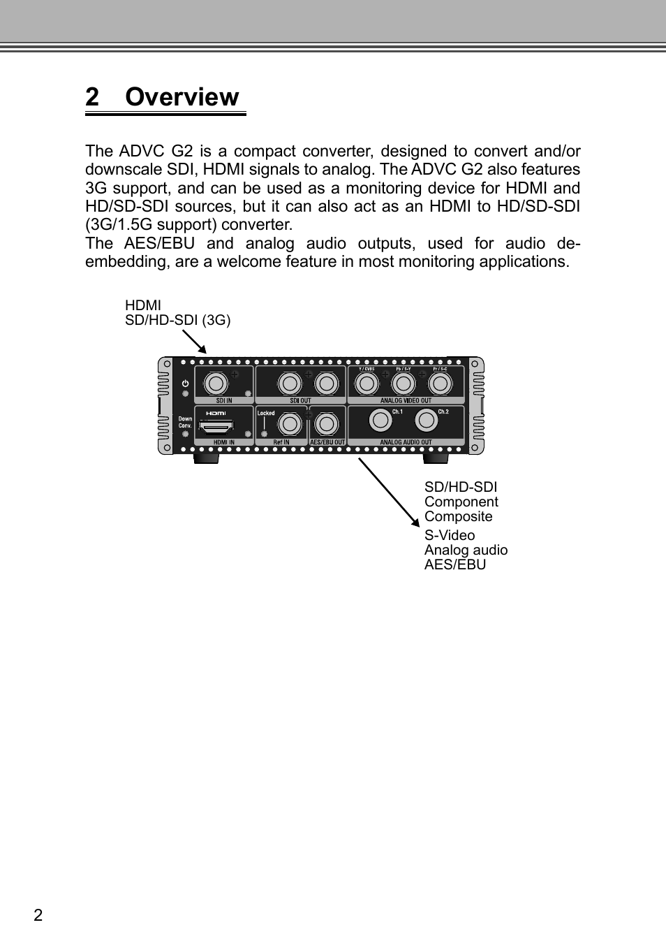 2 overview | Grass Valley ADVC G2 User Manual | Page 14 / 30