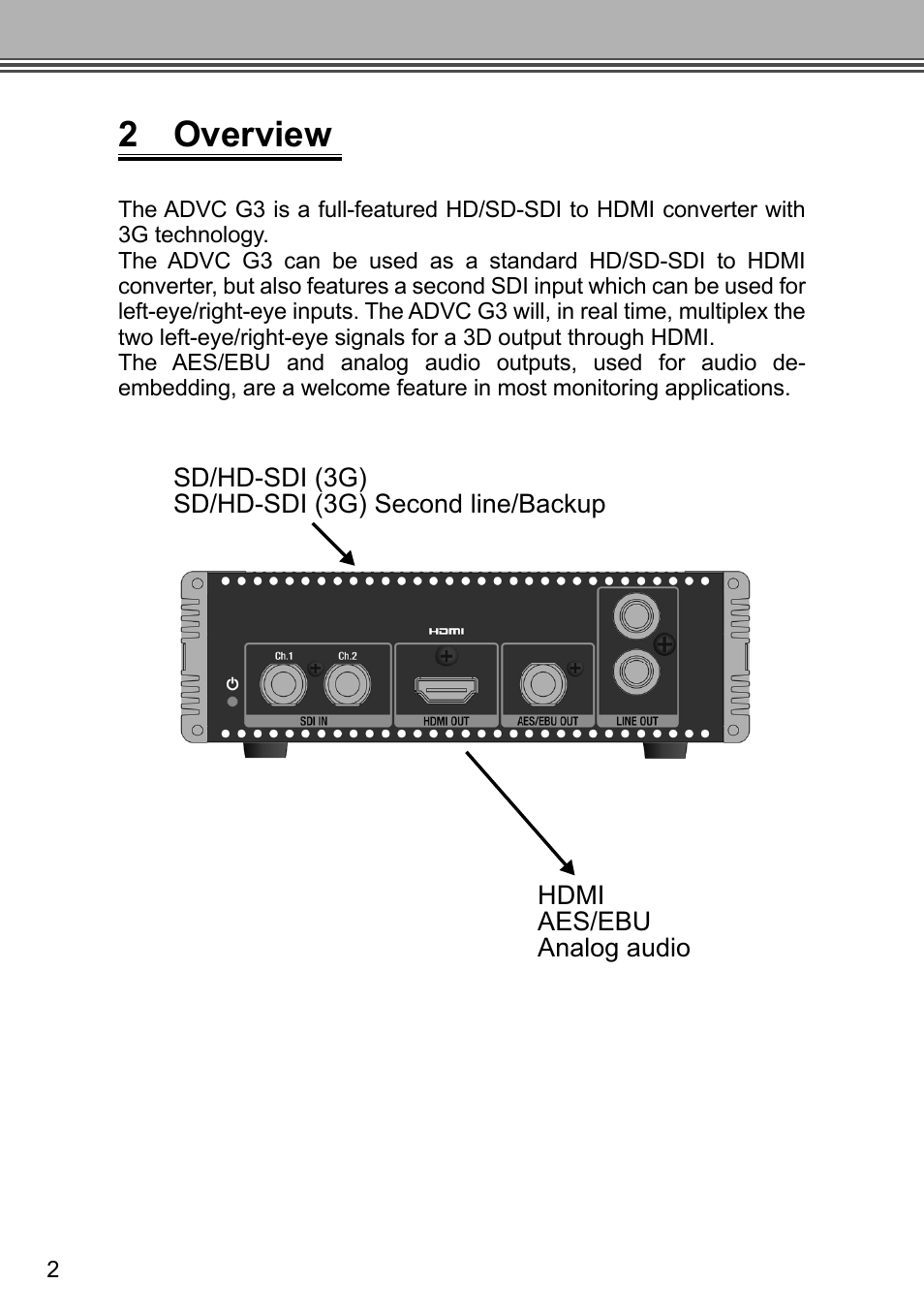2 overview | Grass Valley ADVC G3 User Manual | Page 14 / 28