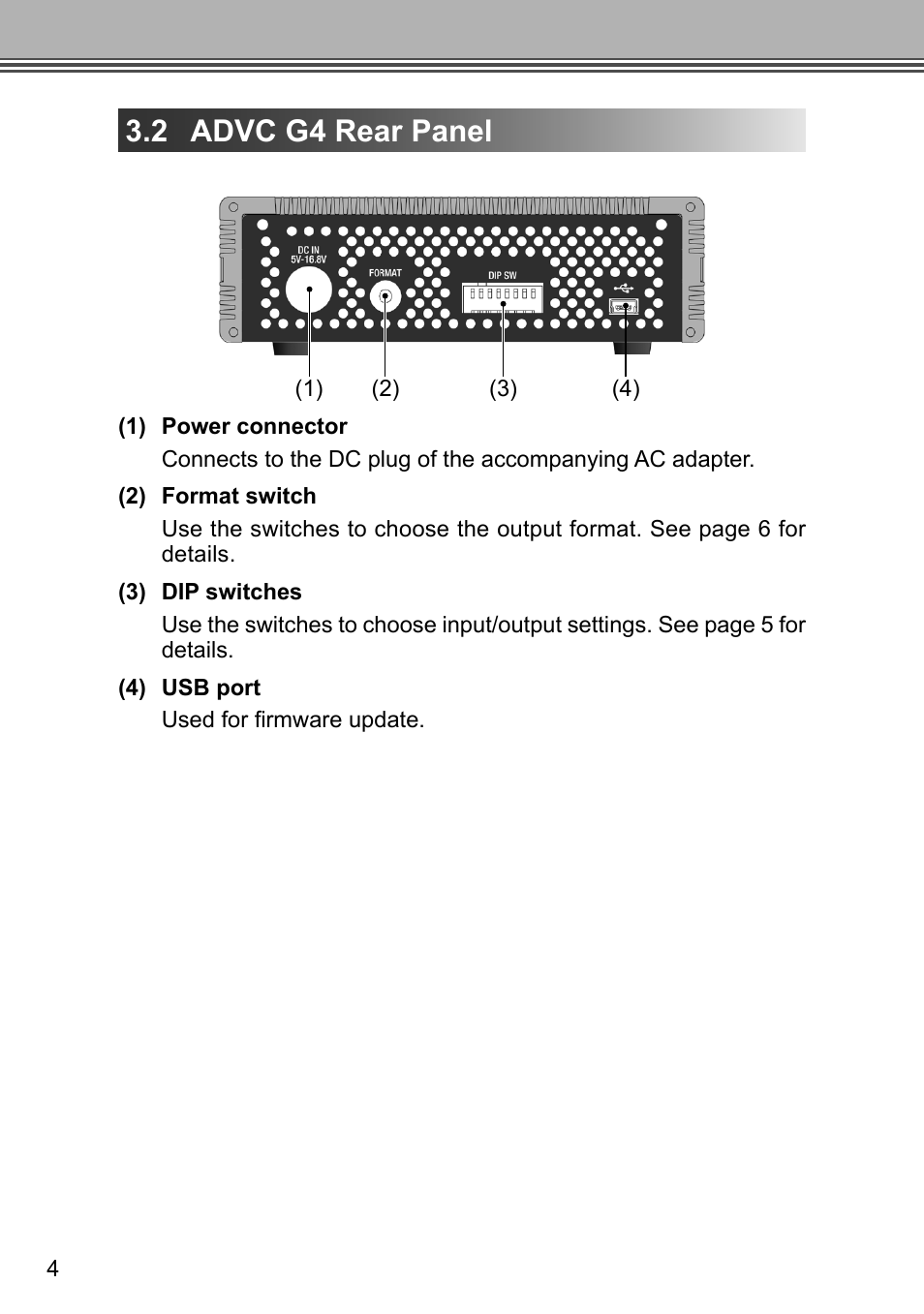 2 advc g4 rear panel | Grass Valley ADVC G4 User Manual | Page 16 / 26