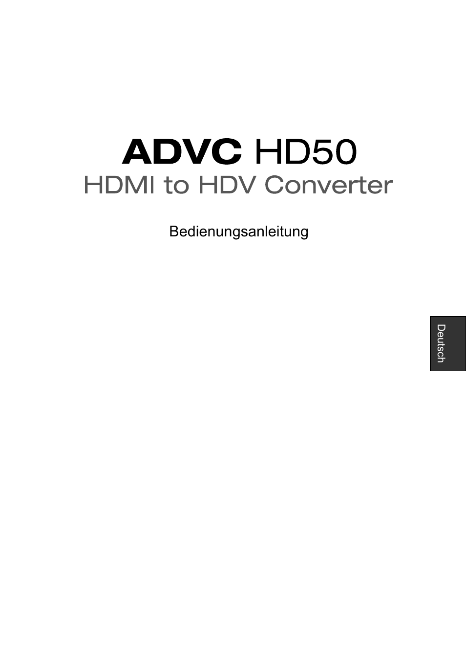 Bedienungsanleitung | Grass Valley ADVC-HD50 User Manual | Page 37 / 48
