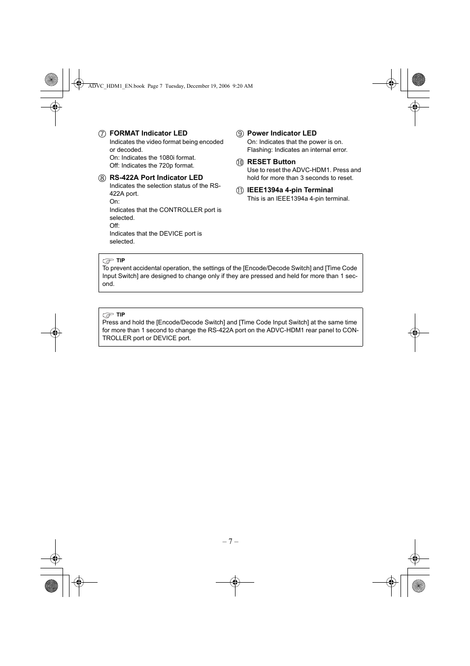Grass Valley ADVC-HDM1 User Manual | Page 10 / 28