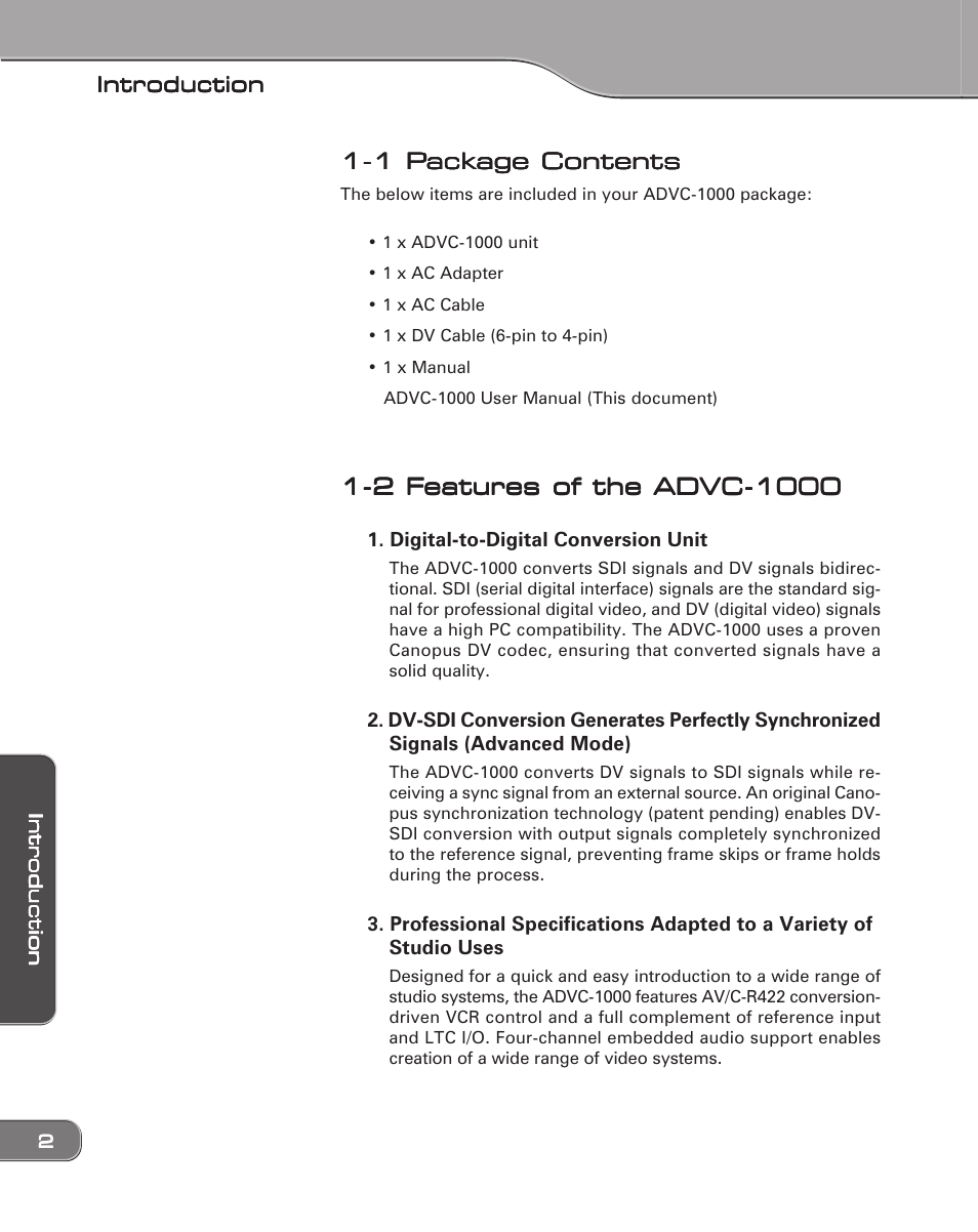 Grass Valley ADVC-1000 User Manual | Page 10 / 44