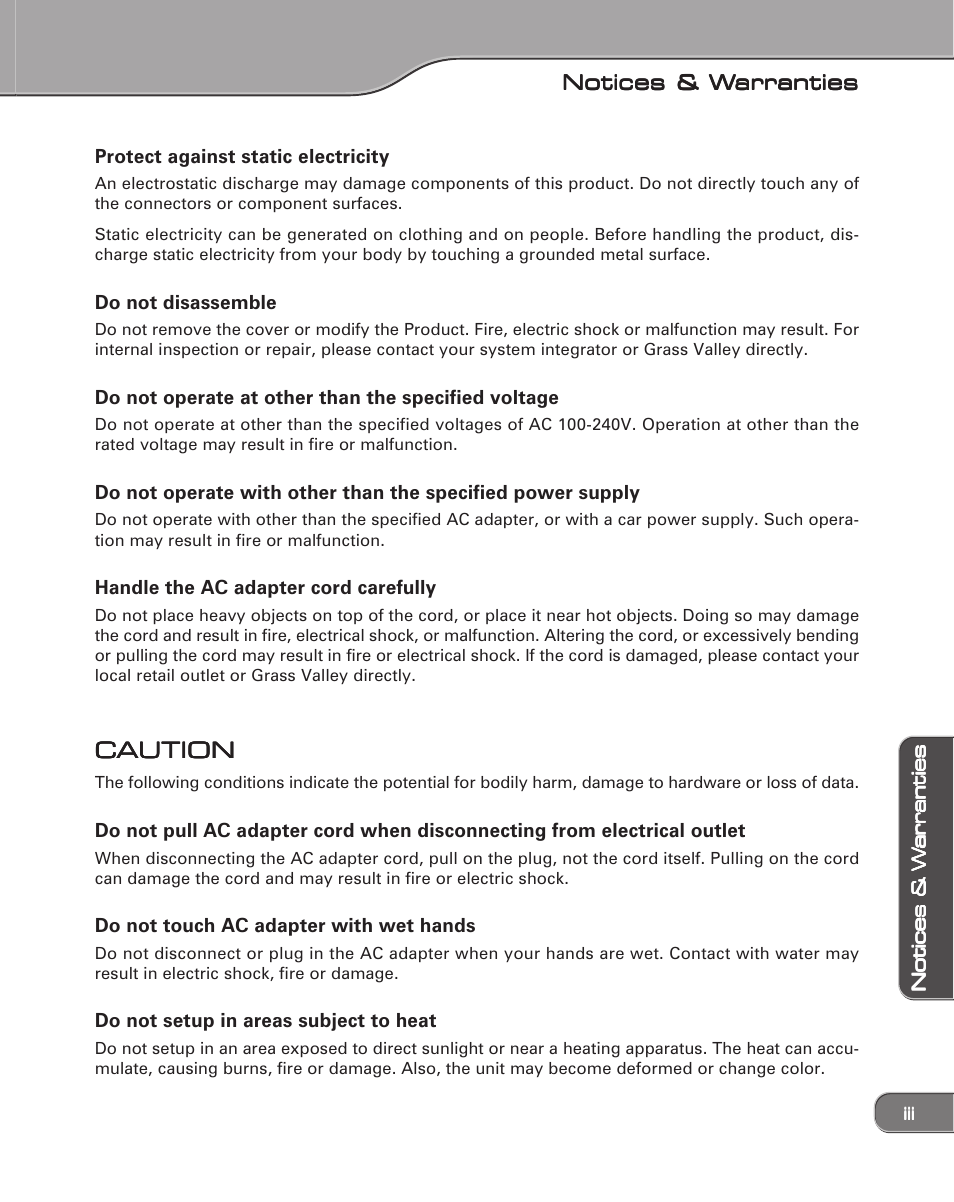 Grass Valley ADVC-1000 User Manual | Page 3 / 44