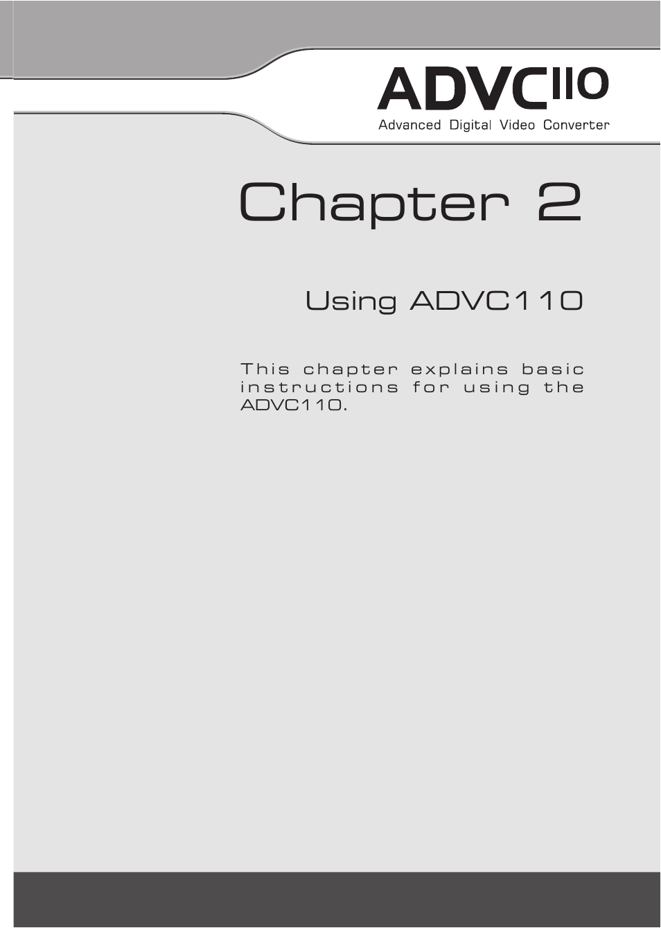 Chapter | Grass Valley ADVC-110 User Manual | Page 15 / 20