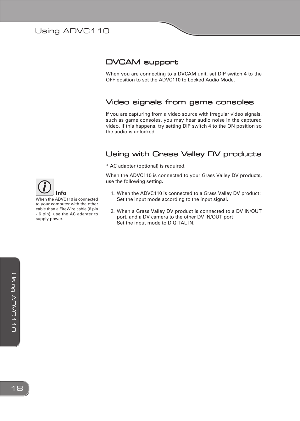 Grass Valley ADVC-110 User Manual | Page 18 / 20