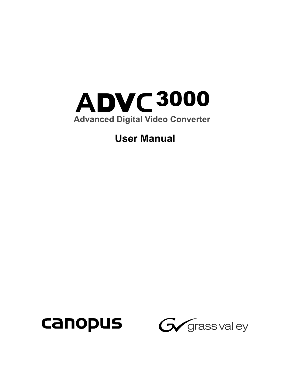 Grass Valley ADVC-3000 User Manual | 192 pages