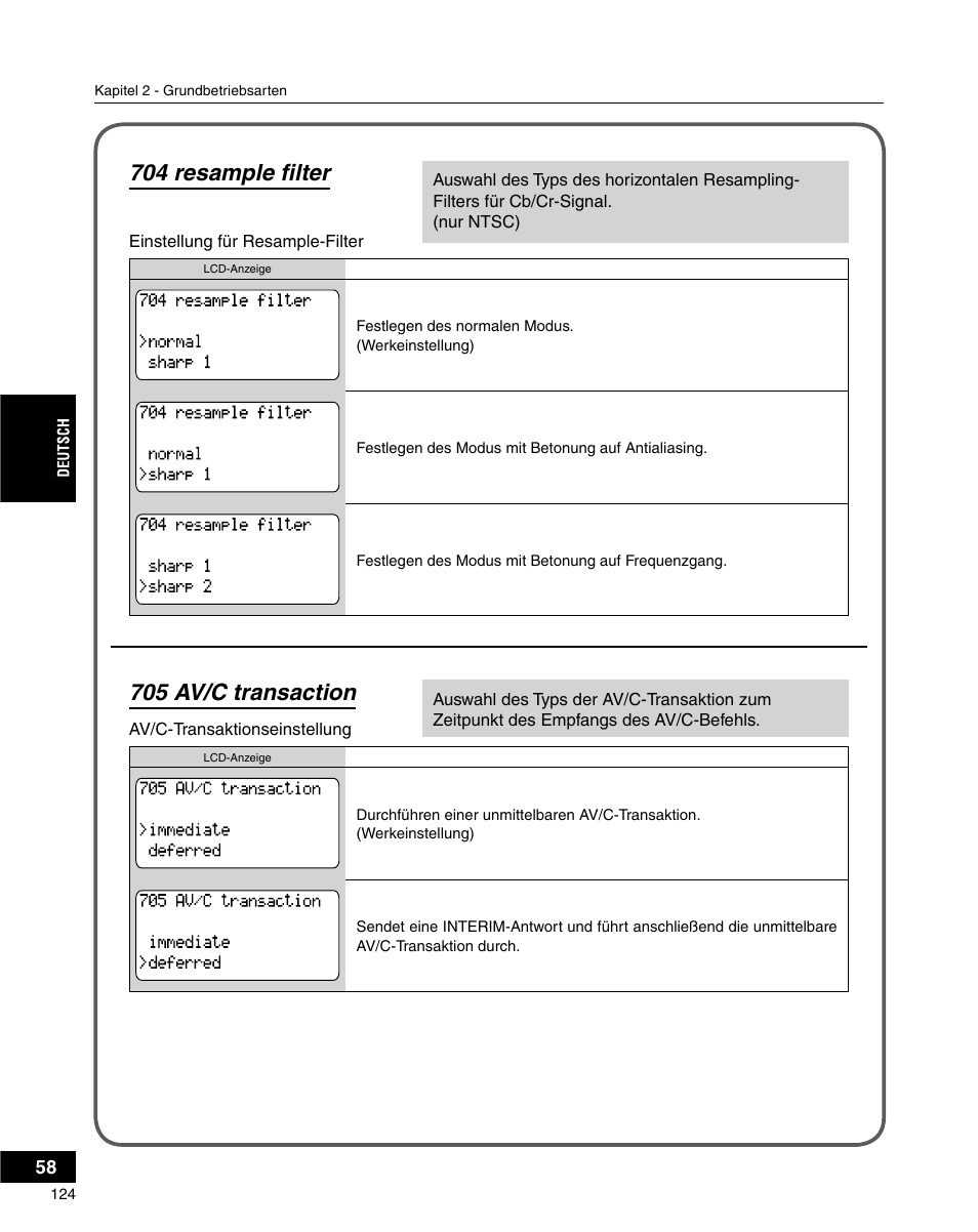 704 resample fi lter, 705 av/c transaction | Grass Valley ADVC-3000 User Manual | Page 122 / 192