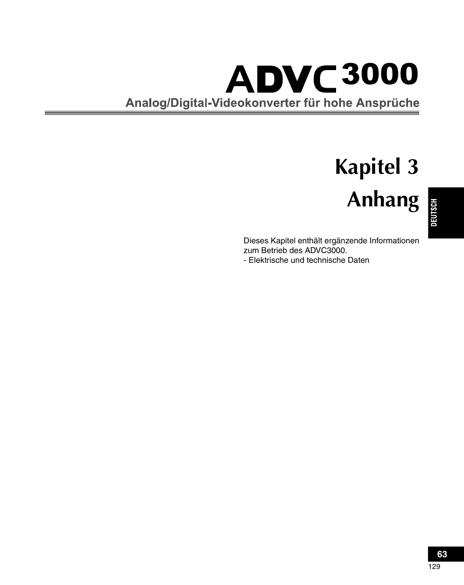 Kapitel 3 anhang | Grass Valley ADVC-3000 User Manual | Page 127 / 192