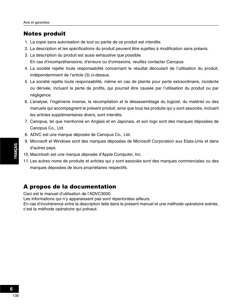 A propos de la documentation | Grass Valley ADVC-3000 User Manual | Page 134 / 192
