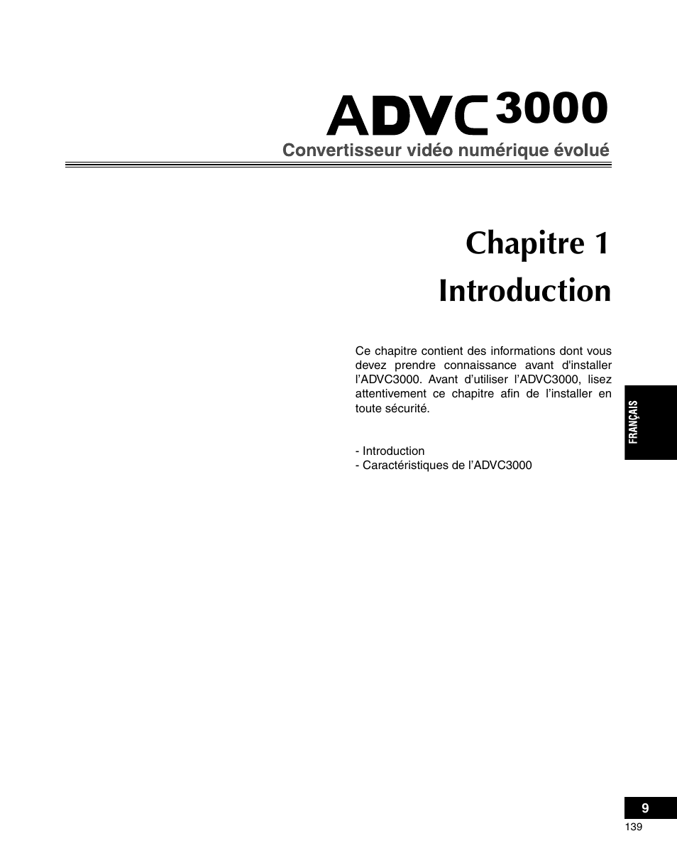 Chapitre 1 introduction | Grass Valley ADVC-3000 User Manual | Page 137 / 192