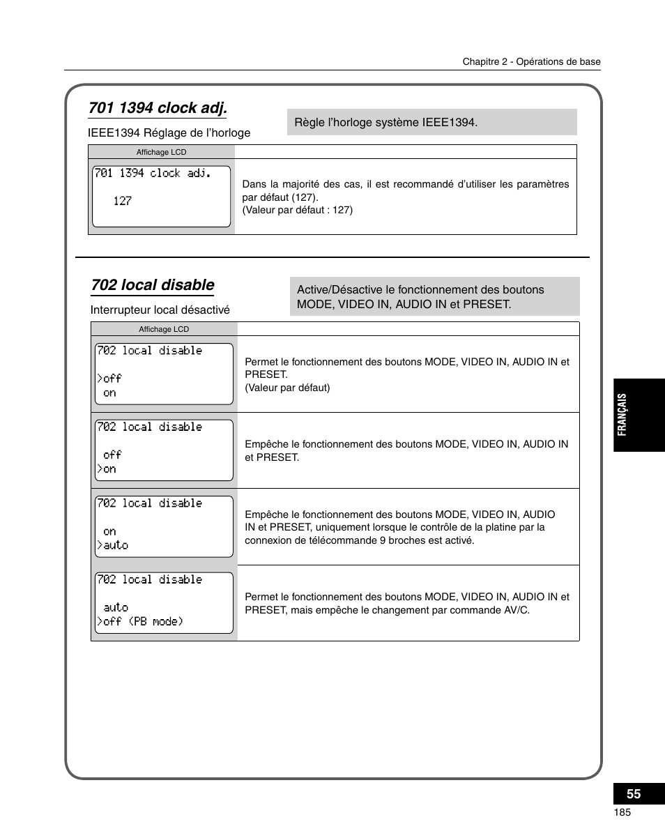 702 local disable | Grass Valley ADVC-3000 User Manual | Page 183 / 192