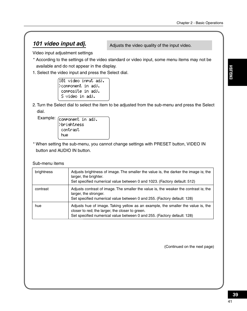 101 video input adj | Grass Valley ADVC-3000 User Manual | Page 39 / 192