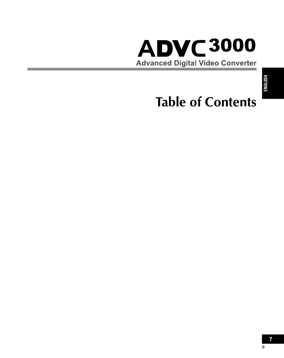 Grass Valley ADVC-3000 User Manual | Page 7 / 192