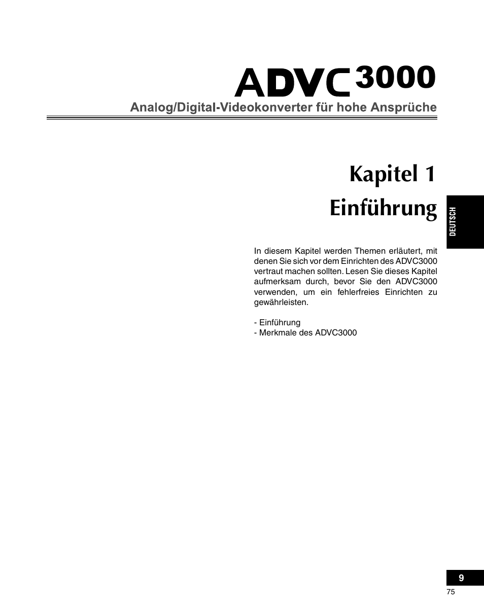 Kapitel 1 einführung | Grass Valley ADVC-3000 User Manual | Page 73 / 192