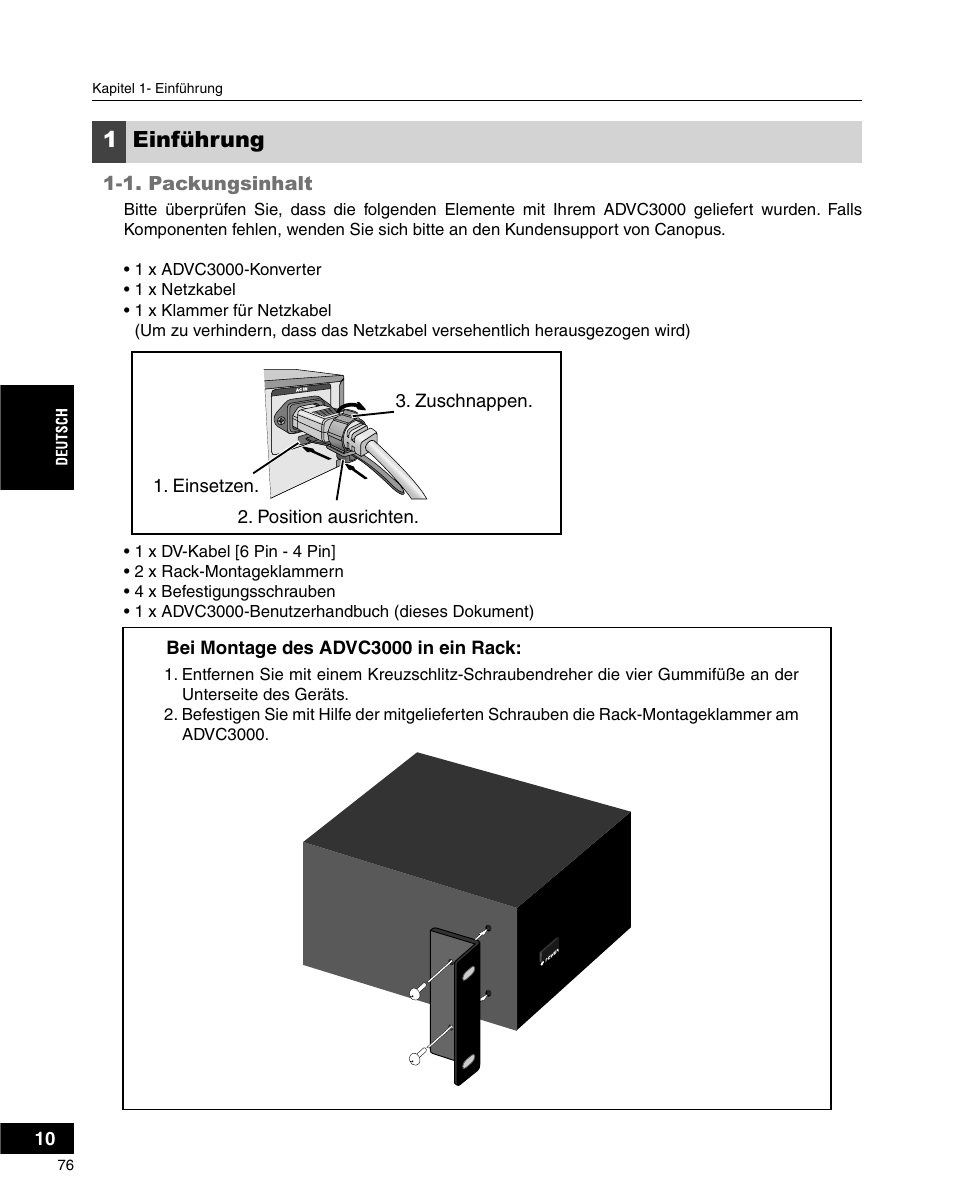 1einführung | Grass Valley ADVC-3000 User Manual | Page 74 / 192