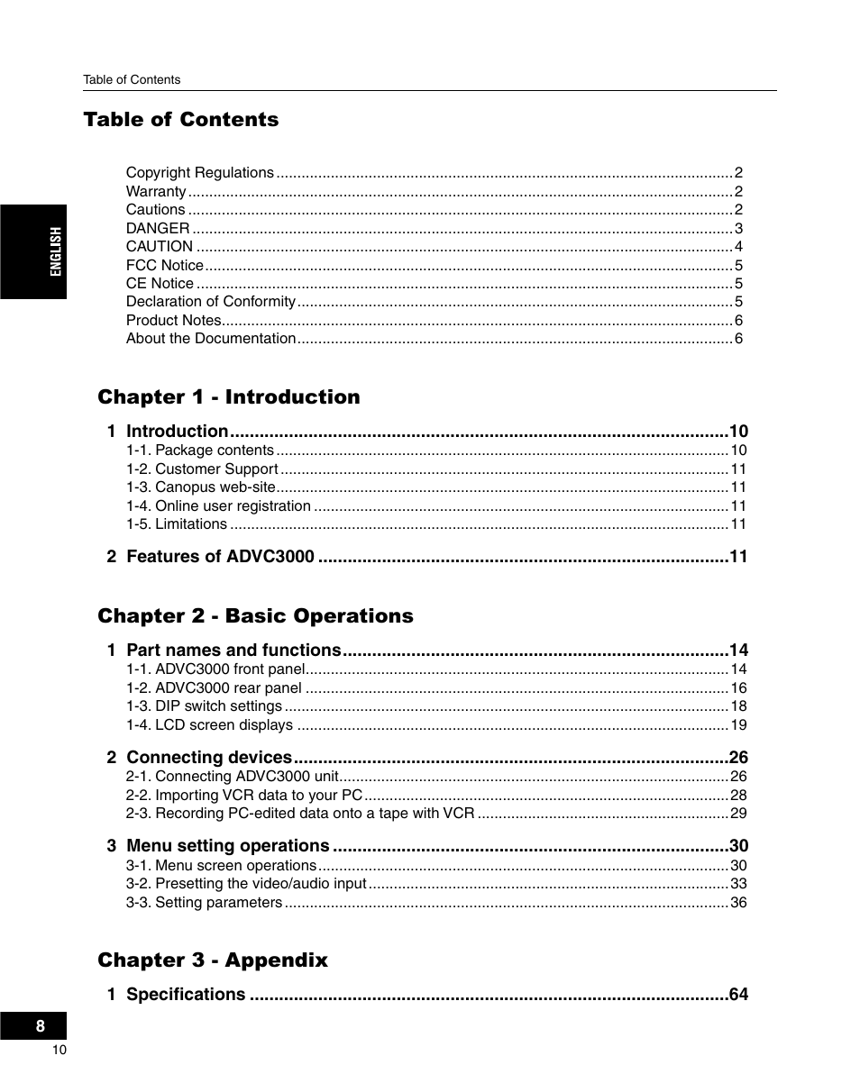 Grass Valley ADVC-3000 User Manual | Page 8 / 192