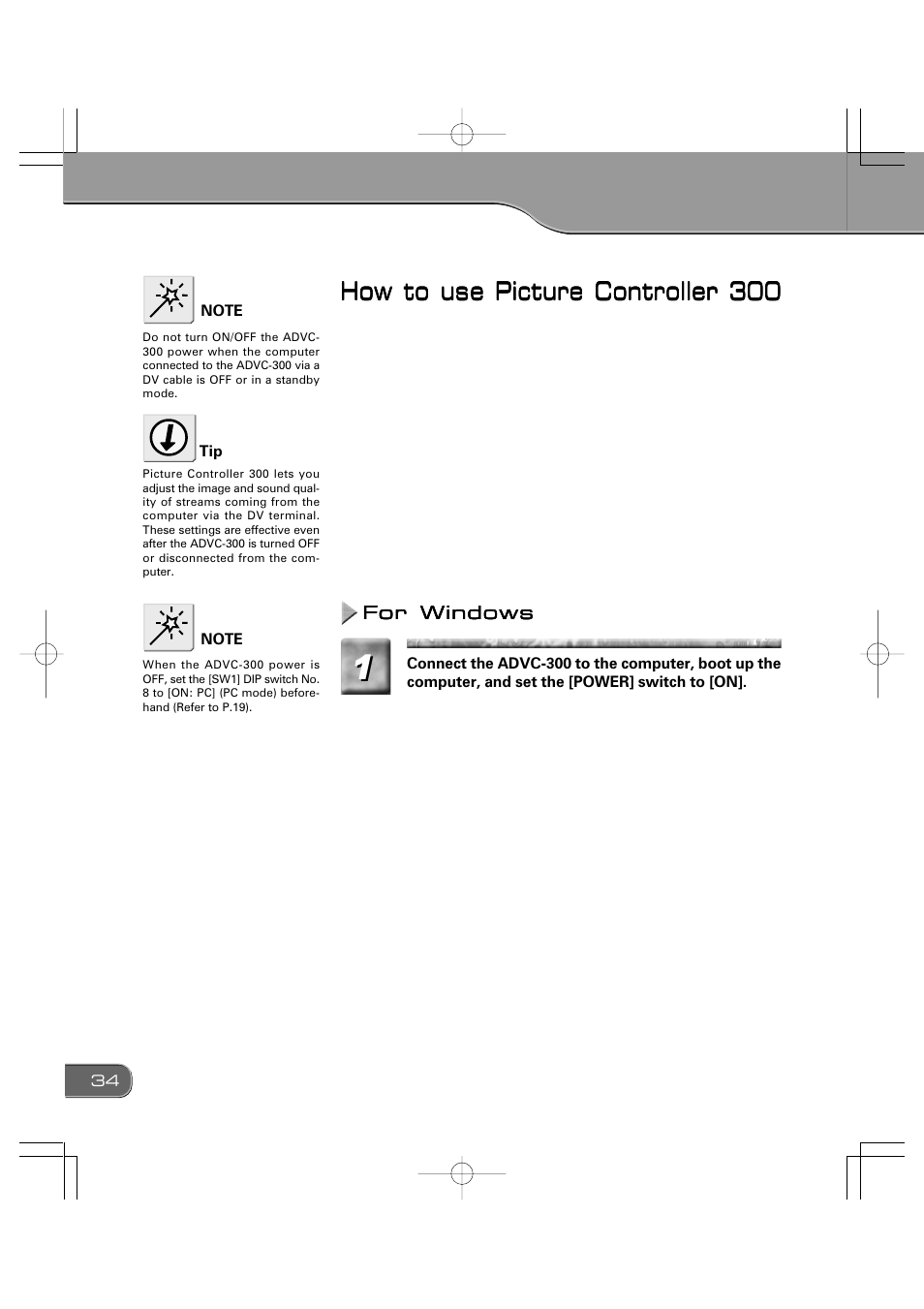 How to use picture controller 300 | Grass Valley ADVC-300 User Manual | Page 34 / 52