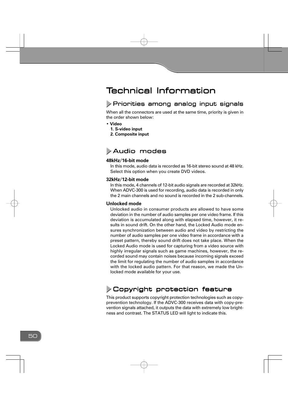Grass Valley ADVC-300 User Manual | Page 50 / 52