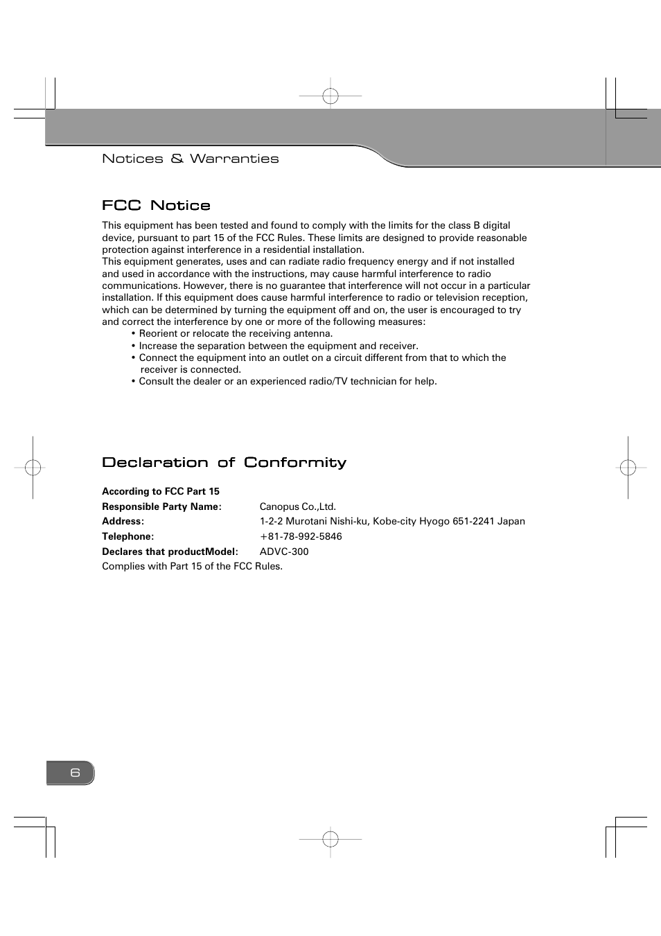 Grass Valley ADVC-300 User Manual | Page 6 / 52