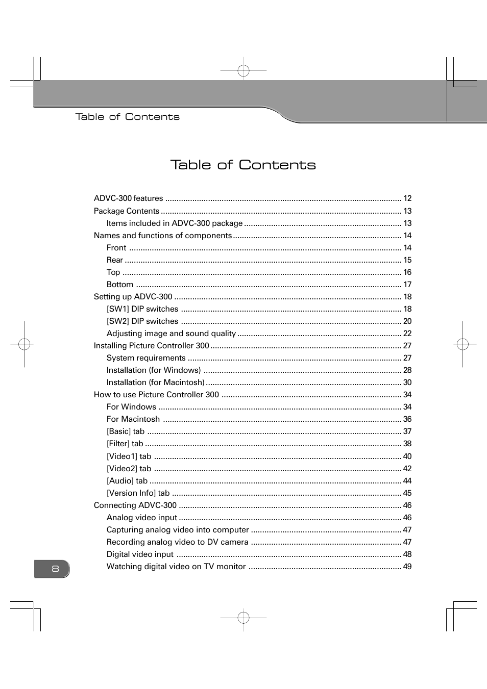 Grass Valley ADVC-300 User Manual | Page 8 / 52