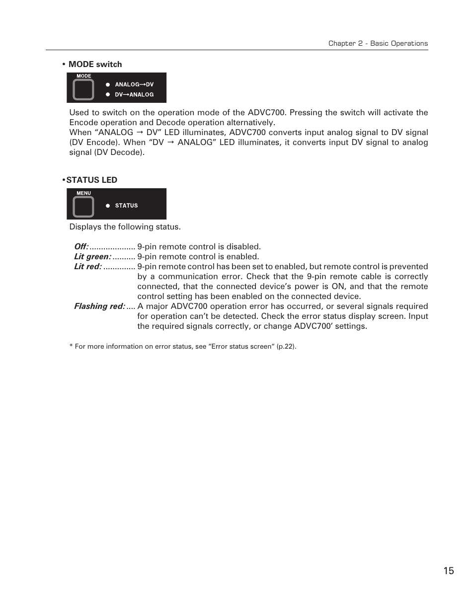 Grass Valley ADVC-700 User Manual | Page 15 / 52