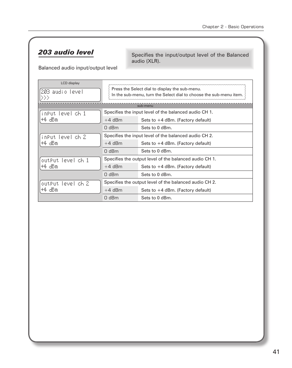 203 audio level | Grass Valley ADVC-700 User Manual | Page 41 / 52