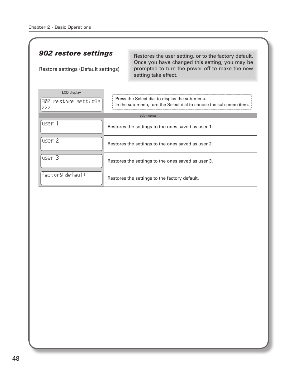 902 restore settings | Grass Valley ADVC-700 User Manual | Page 48 / 52