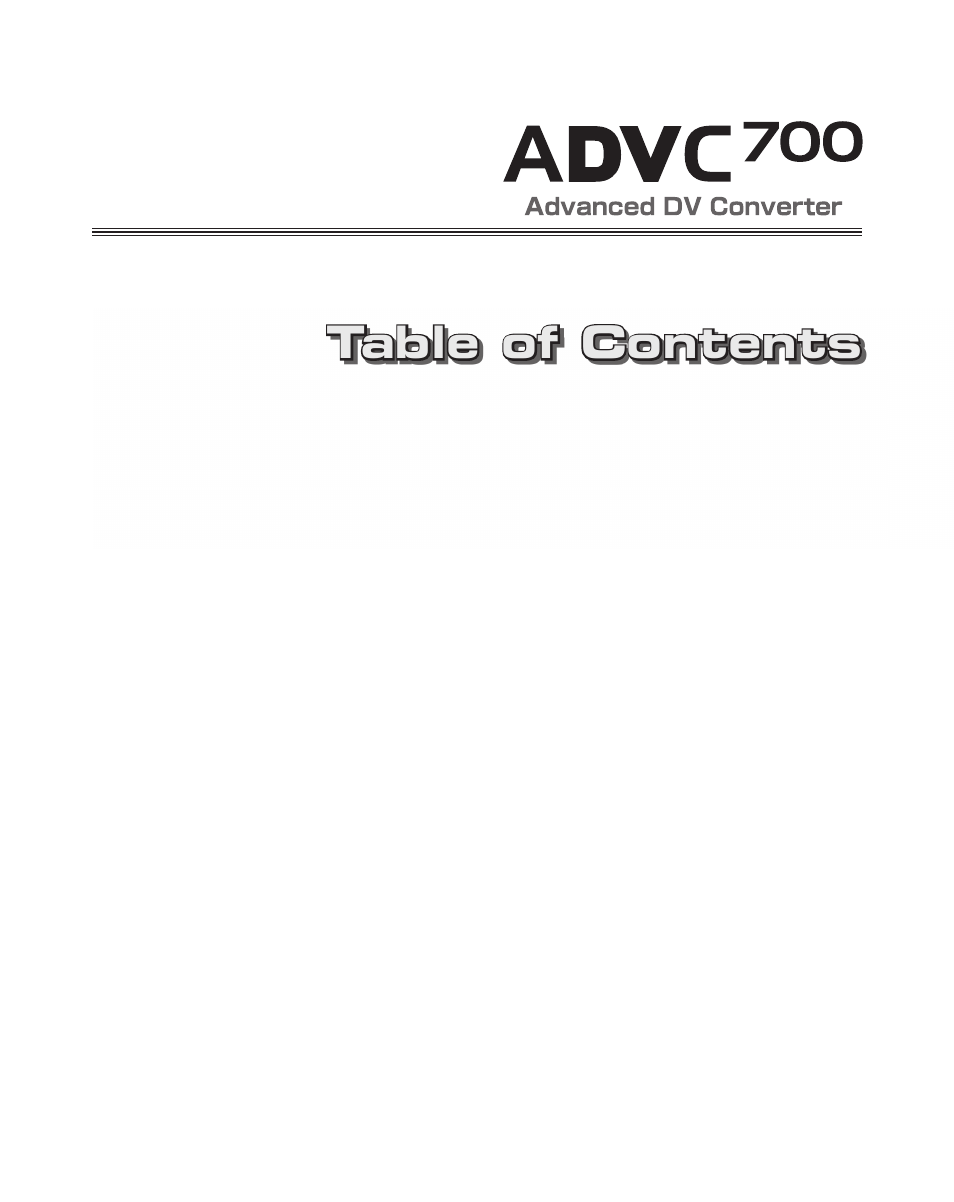 Grass Valley ADVC-700 User Manual | Page 7 / 52