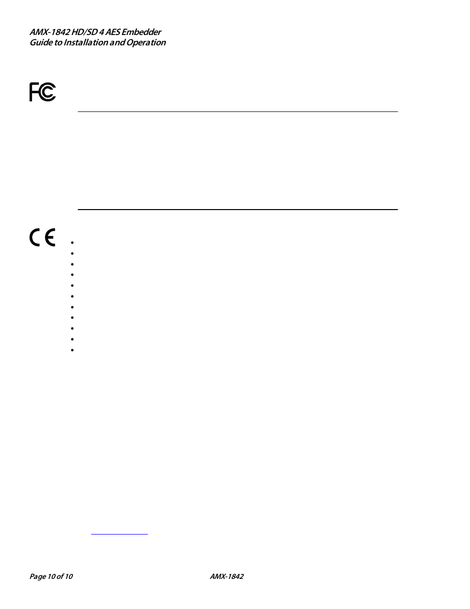 Grass Valley AMX-1842 User Manual | Page 10 / 10