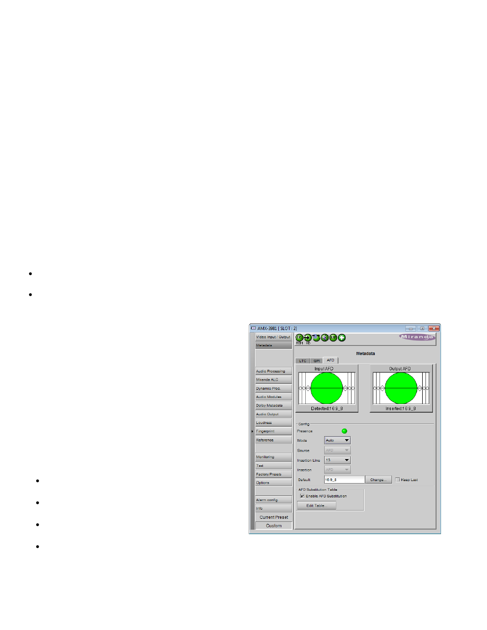 3 afd tab, 1 config section | Grass Valley AMX-3981 2014 User Manual | Page 28 / 118