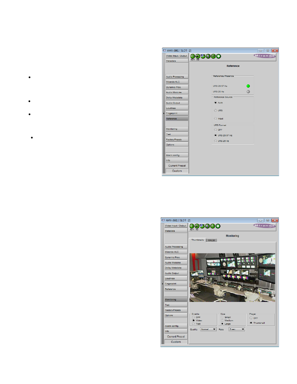 12 reference panel, 13 monitoring panel, 1 thumbnails tab | Grass Valley AMX-3981 2014 User Manual | Page 59 / 118