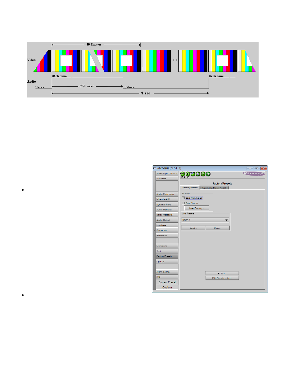 15 factory/presets panel, 1 factory/presets tab, Factory section | User presets section | Grass Valley AMX-3981 2014 User Manual | Page 62 / 118
