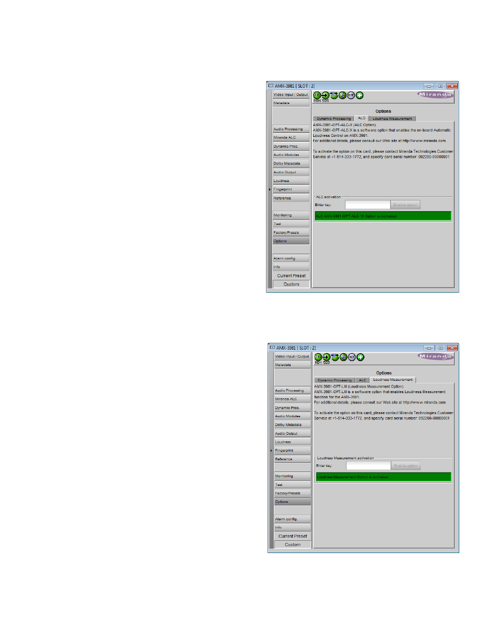 2 alc option, 3 loudness measurement option | Grass Valley AMX-3981 2014 User Manual | Page 71 / 118