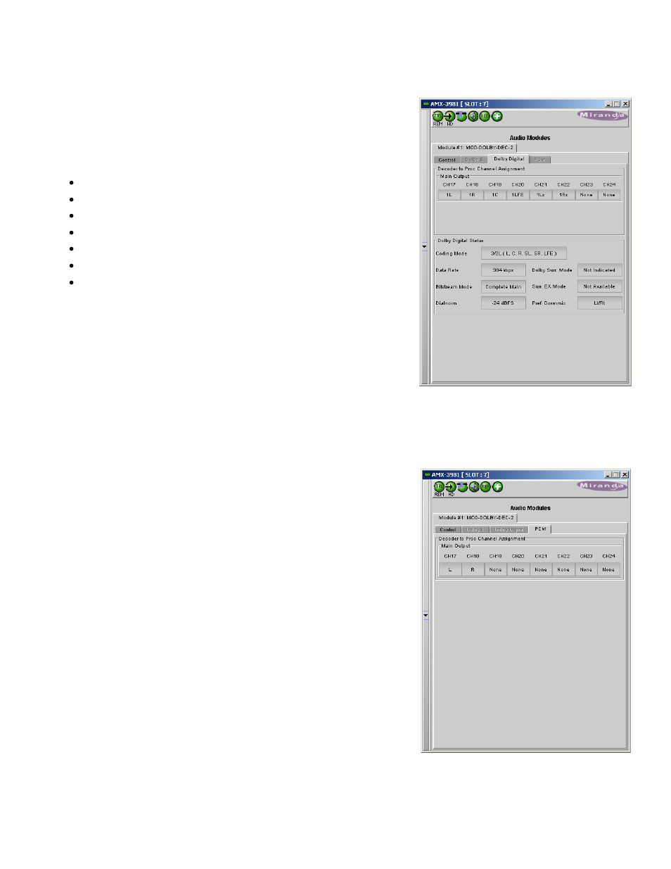 3 dolby digital tab, 4 pcm tab | Grass Valley AMX-3981 2014 User Manual | Page 79 / 118