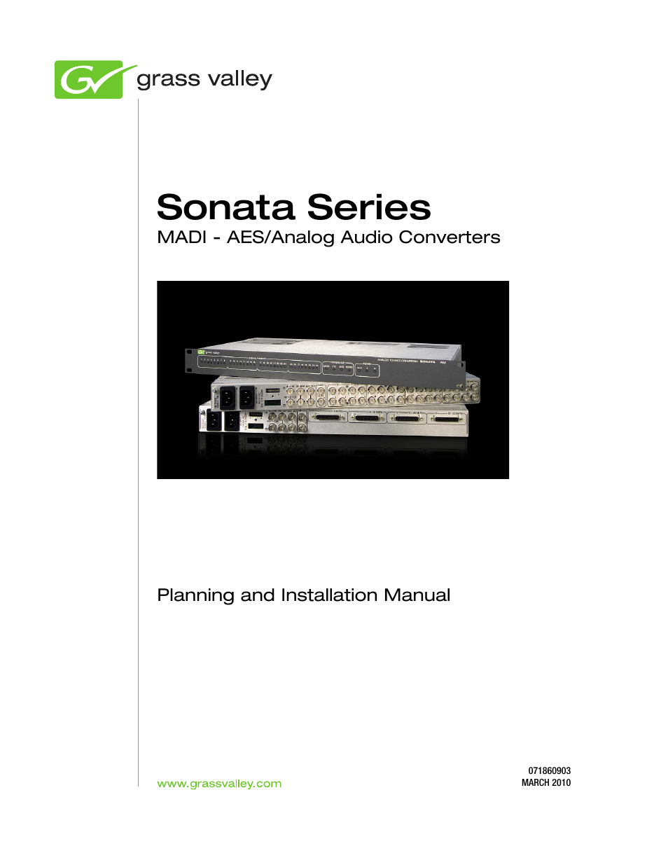 Grass Valley Sonata Series MADI 2010 User Manual | 68 pages