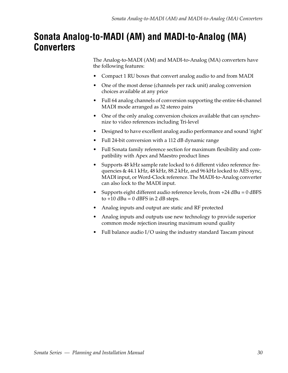 Grass Valley Sonata Series MADI 2010 User Manual | Page 30 / 68