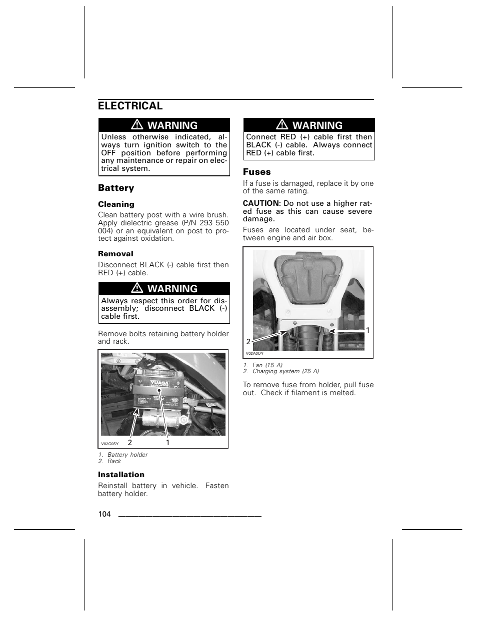Electrical | Can-Am BOMBARDIER DS650 User Manual | Page 106 / 136