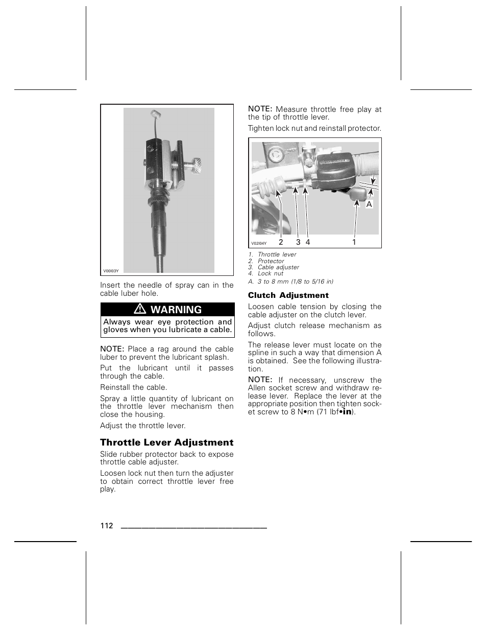 Warning | Can-Am BOMBARDIER DS650 User Manual | Page 114 / 136