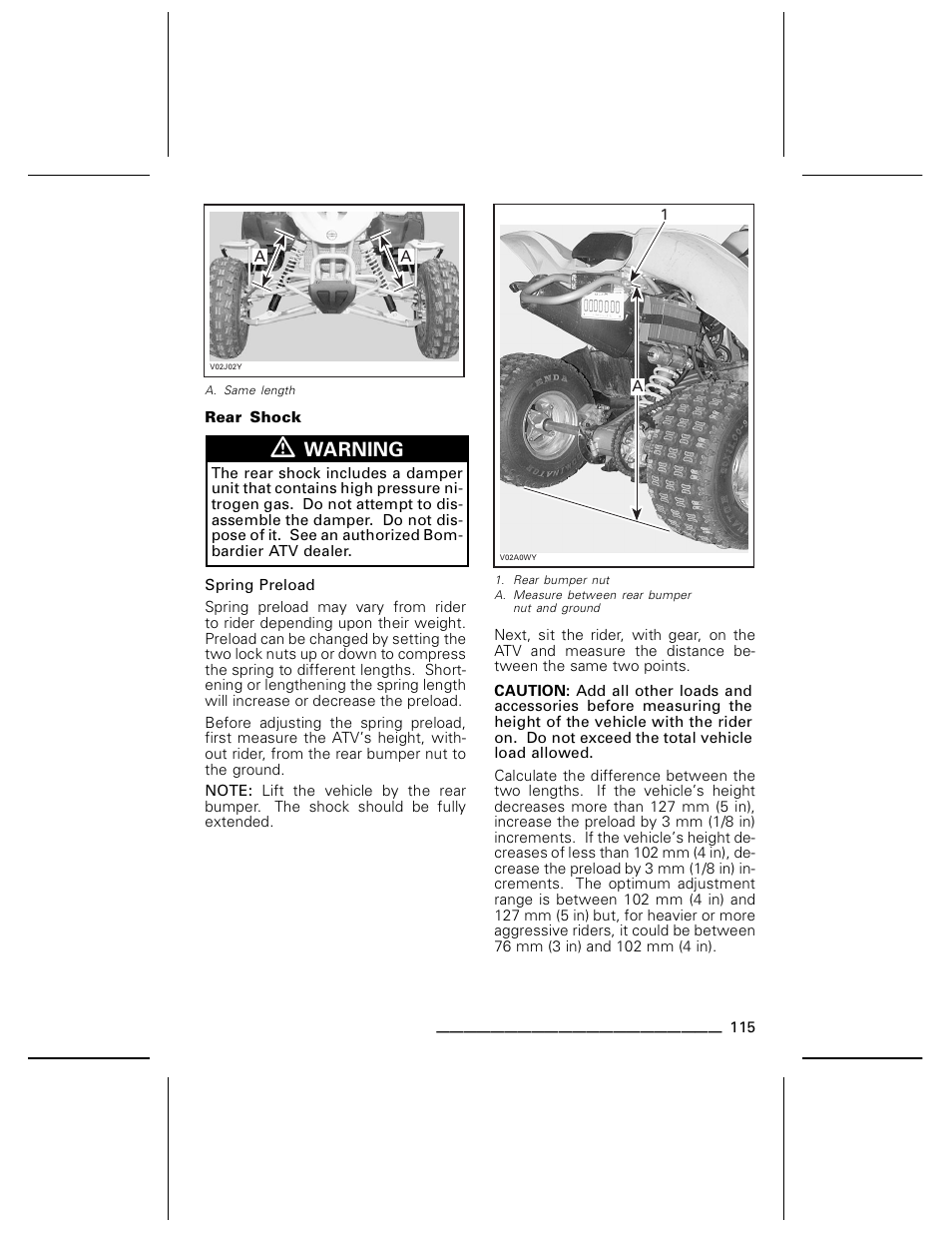 Warning | Can-Am BOMBARDIER DS650 User Manual | Page 117 / 136