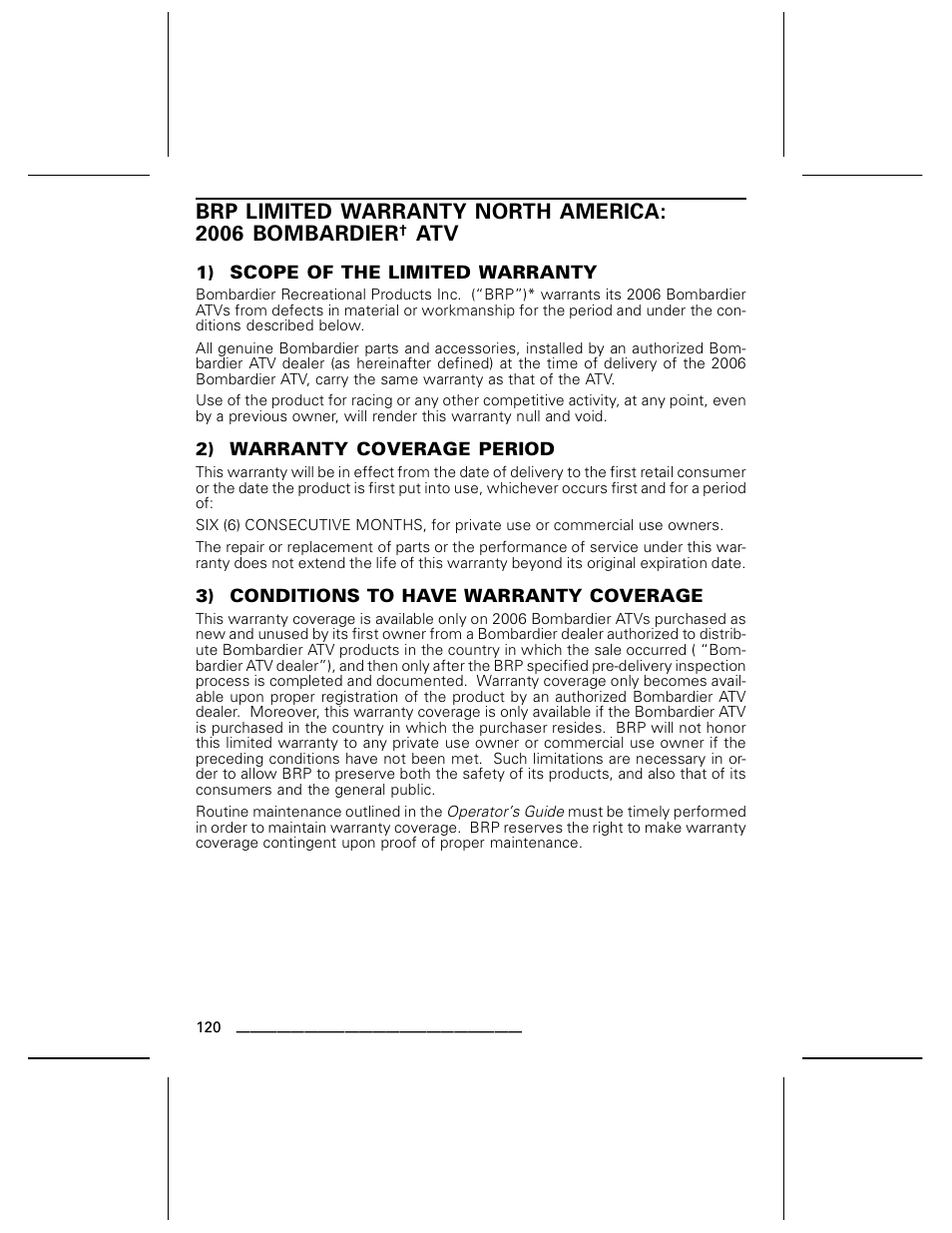 Can-Am BOMBARDIER DS650 User Manual | Page 122 / 136