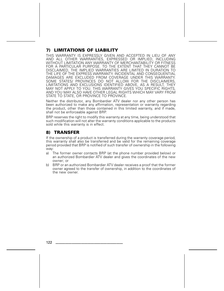 Can-Am BOMBARDIER DS650 User Manual | Page 124 / 136