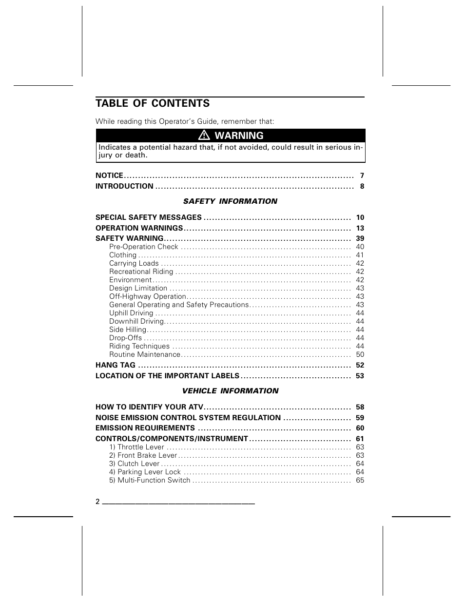 Can-Am BOMBARDIER DS650 User Manual | Page 4 / 136