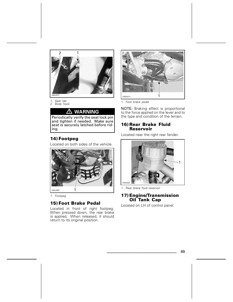 Warning | Can-Am BOMBARDIER DS650 User Manual | Page 71 / 136