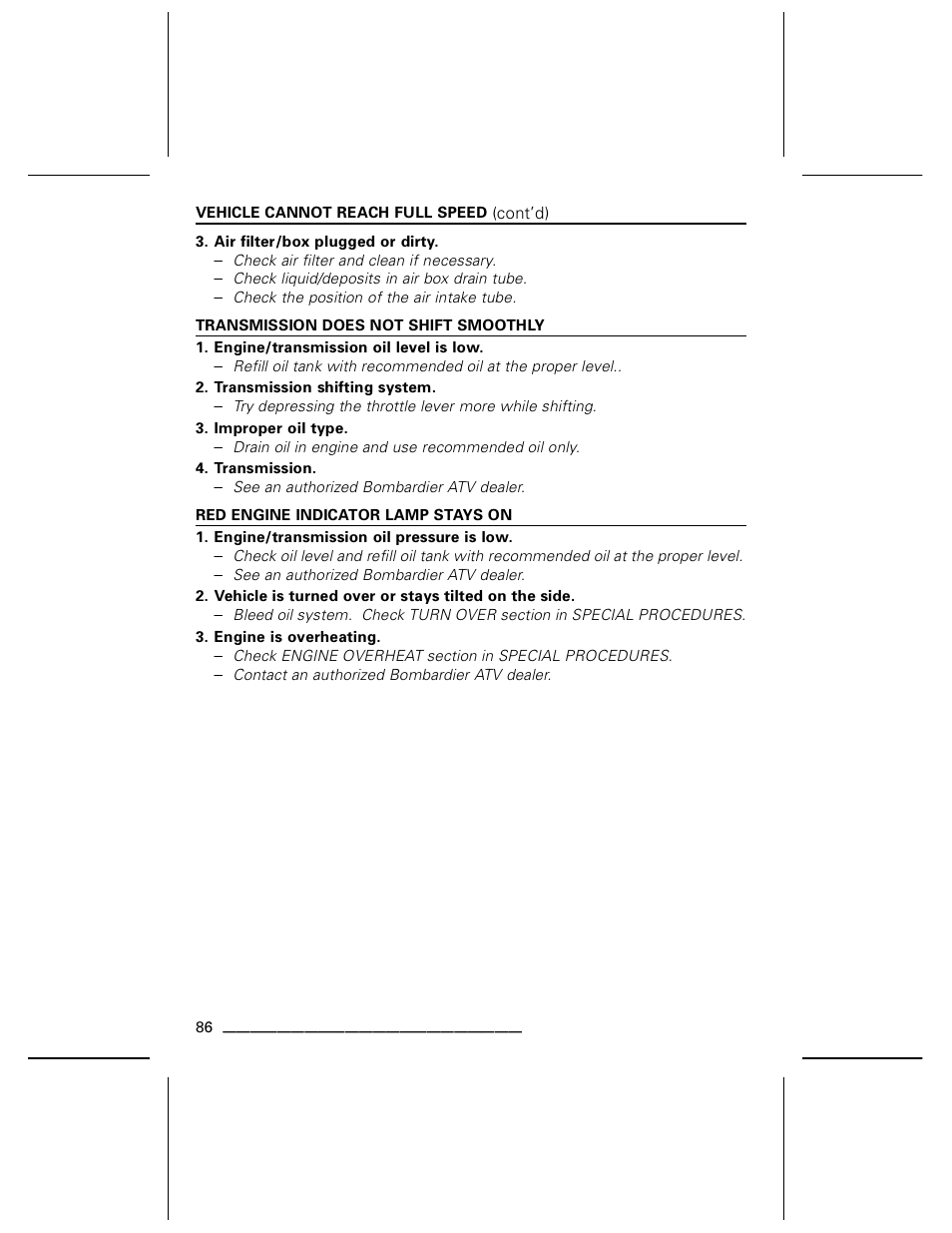 Can-Am BOMBARDIER DS650 User Manual | Page 88 / 136