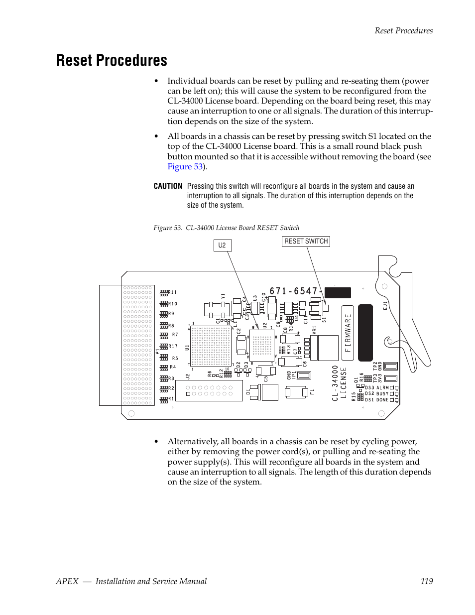 Reset procedures | Grass Valley Apex v.2.0 User Manual | Page 117 / 134