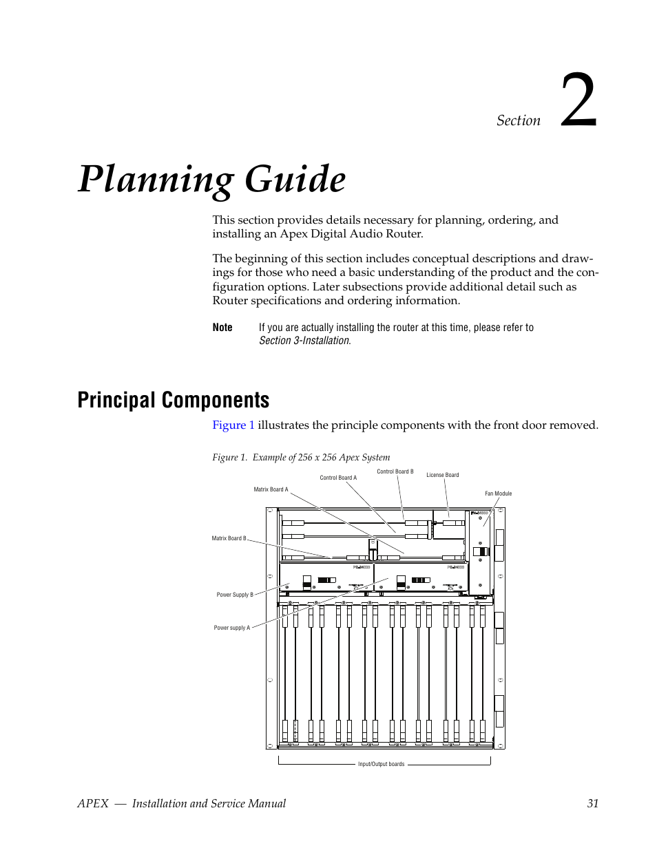 Planning guide, Principal components, Section 2 — planning guide | Grass Valley Apex v.2.0 User Manual | Page 29 / 134