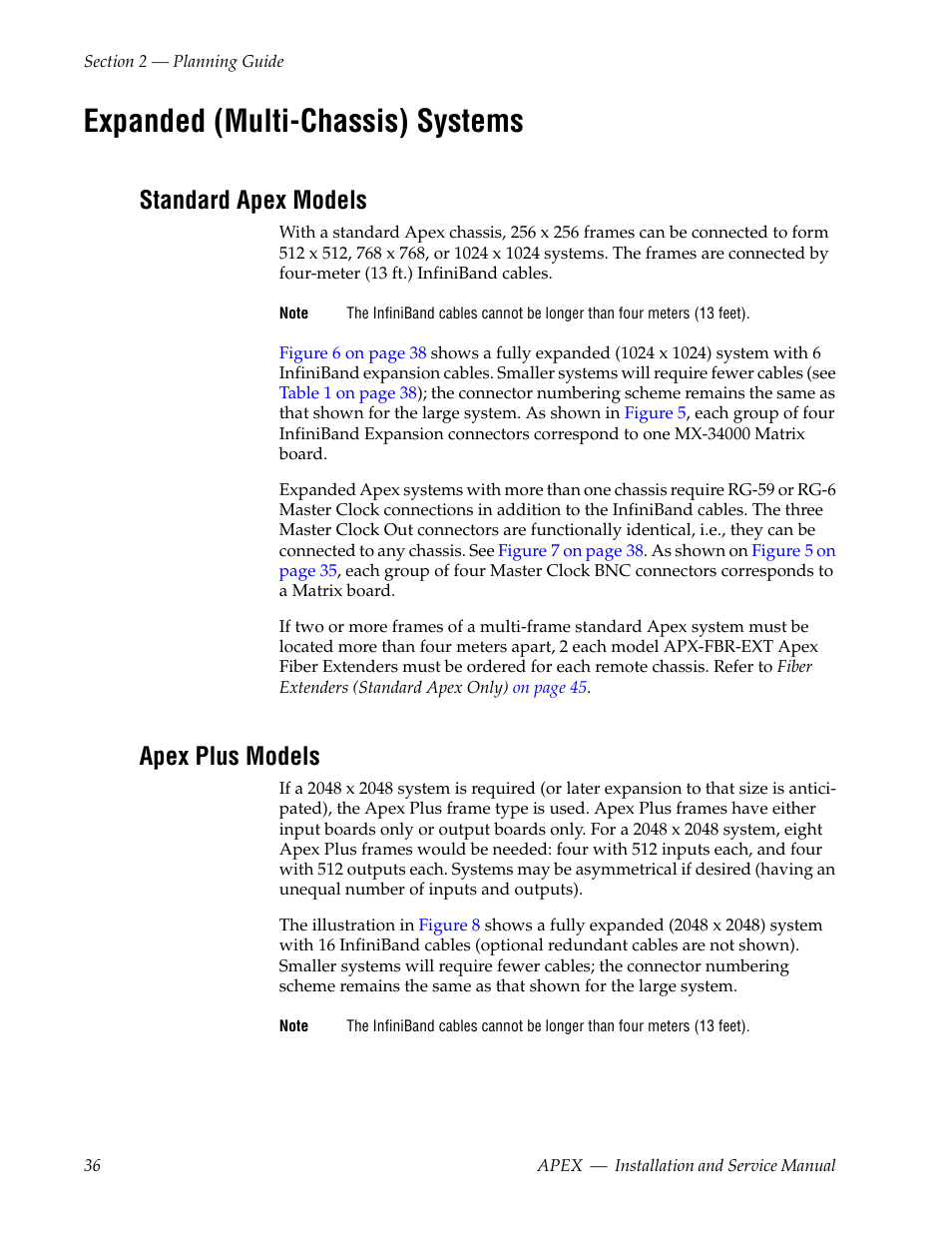 Expanded (multi-chassis) systems, Standard apex models, Apex plus models | Grass Valley Apex v.2.0 User Manual | Page 34 / 134