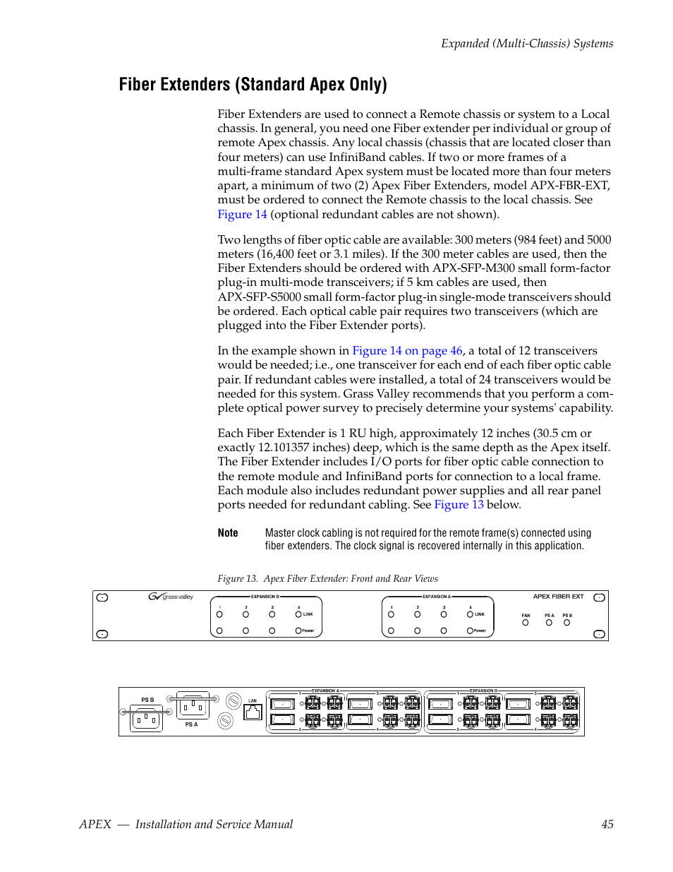 Fiber extenders (standard apex only) | Grass Valley Apex v.2.0 User Manual | Page 43 / 134